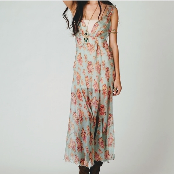 Free People Dresses & Skirts - Free People Mary Green Alicia Maxi slip dress